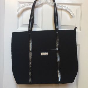 Black quilted Trimmed Vera tote